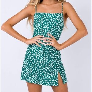 Princess Polly Green Mini Sundress Sleeveless